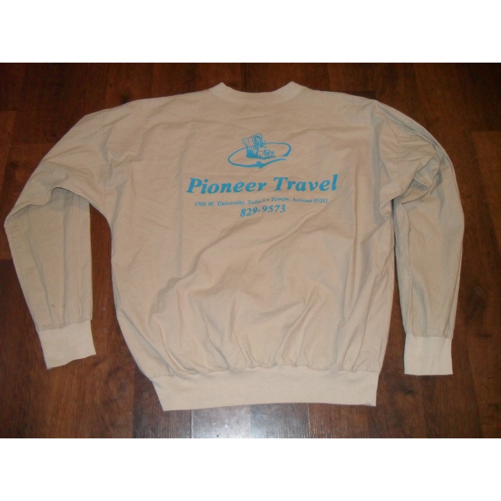 Vintage‎ 90s Augusta Sportswear Pioneer Travel Agent Tempe AZ Shirt Tan Large